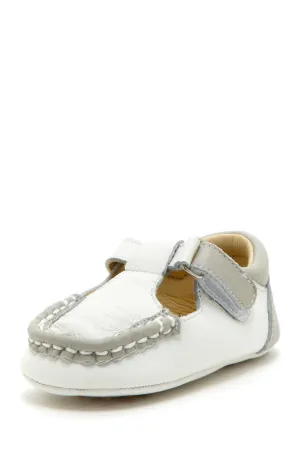 Light Gray Colorblock T-Strap Loafers