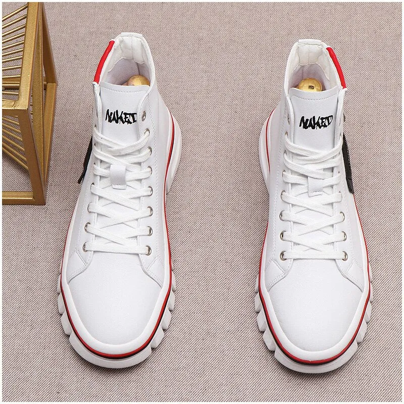 Luxury Designer Spring New Men's Thick Bottom High Tops Flats Casual Shoes Male Sneakers Sapatos Tenis Masculino Ankle Boots