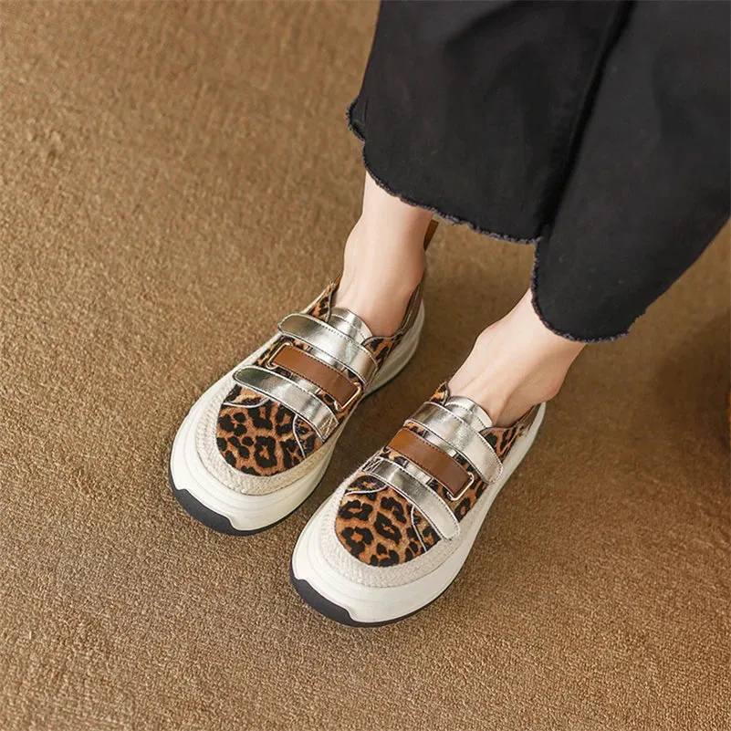 MBCS1149 Women's Casual Shoes - Flats Sneakers - Leopard Pattern