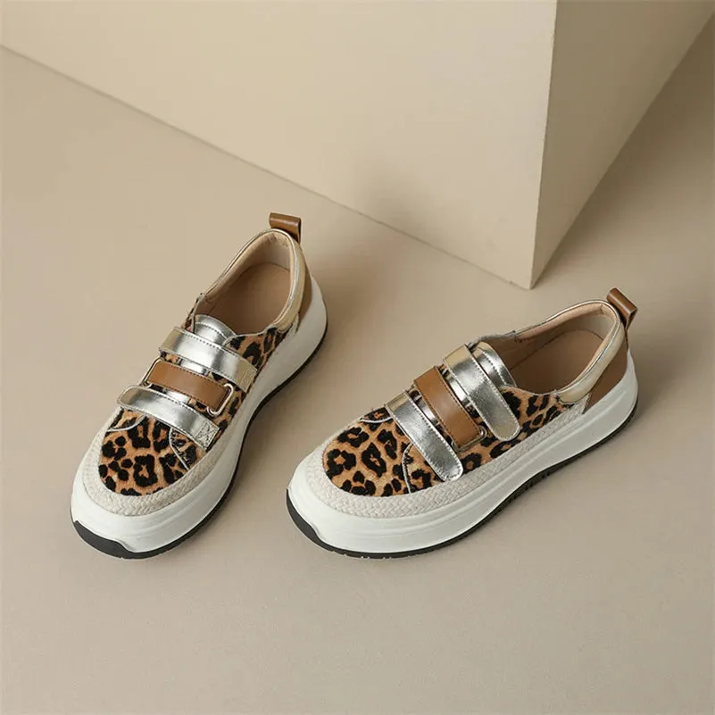 MBCS1149 Women's Casual Shoes - Flats Sneakers - Leopard Pattern