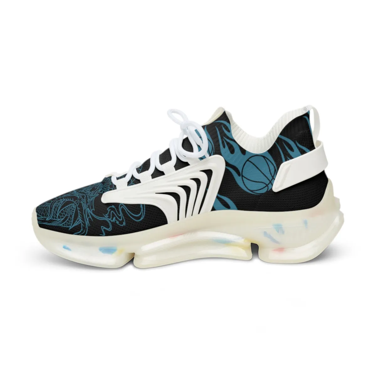 Men's Mesh Sports Sneakers The Blue Dragon Flames