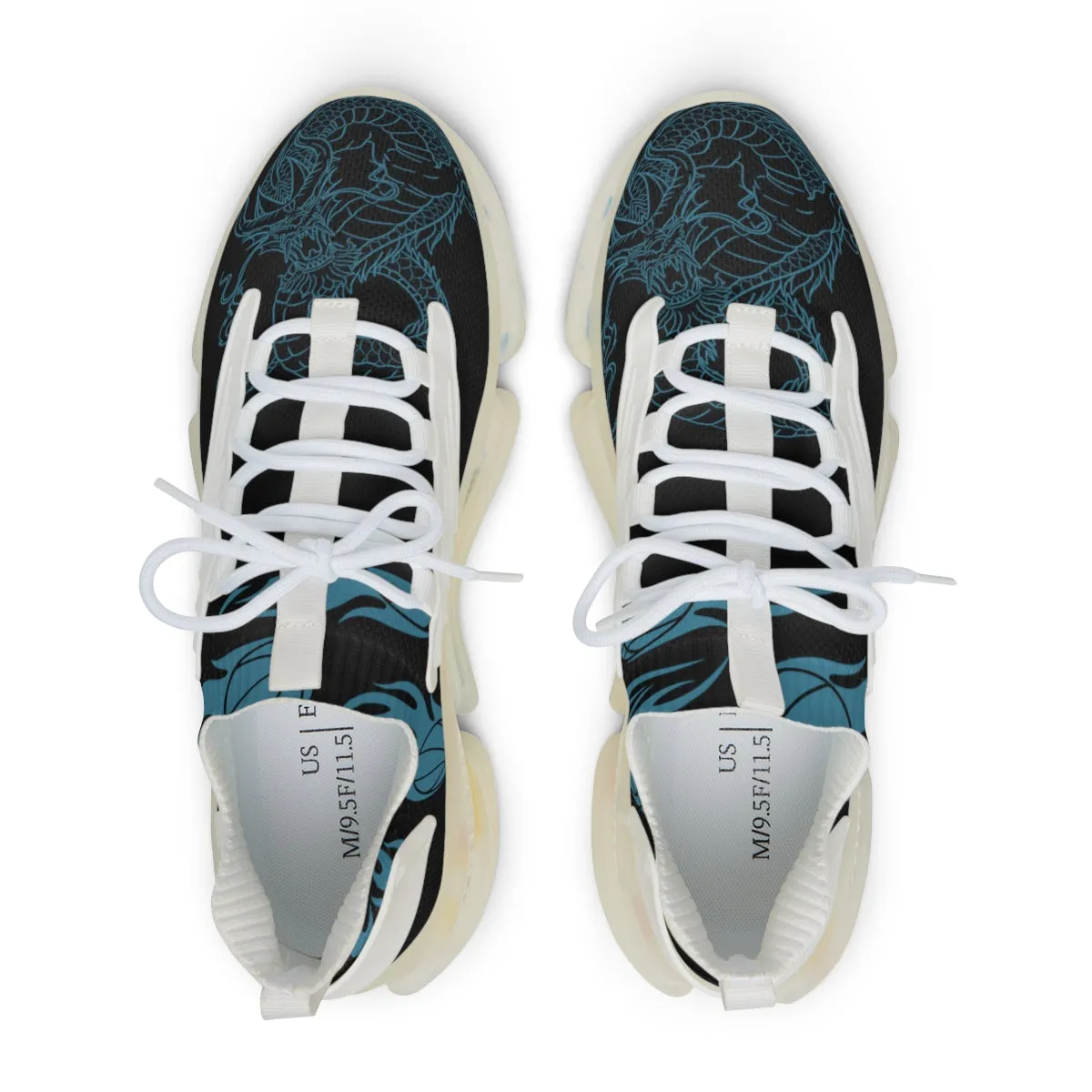 Men's Mesh Sports Sneakers The Blue Dragon Flames