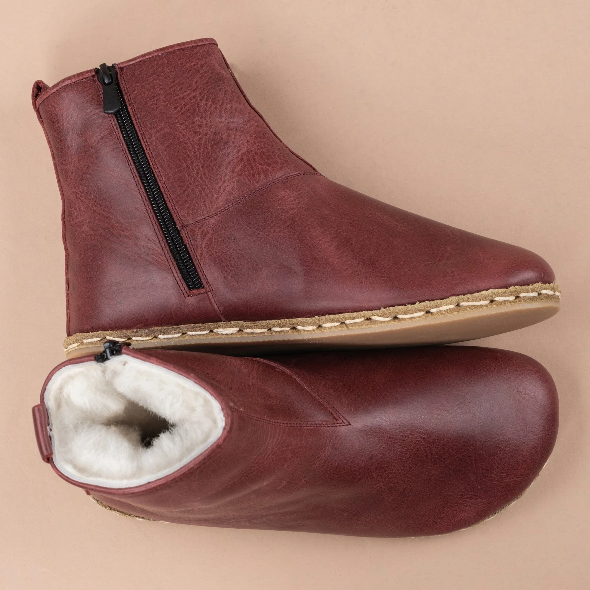 Men's Scarlet Barefoot Boots with Fur