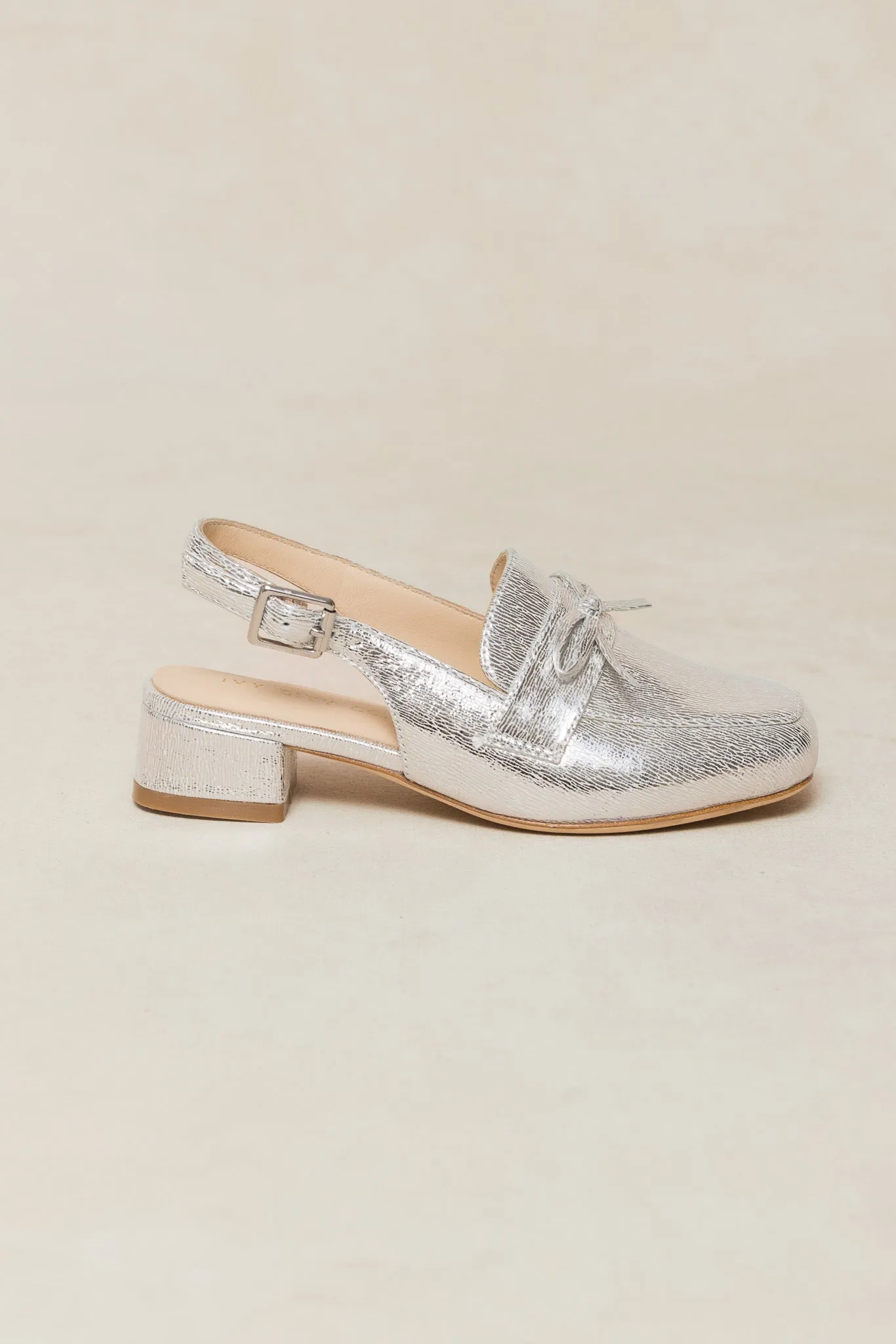 Mini Ivy Bow Loafer in Silver