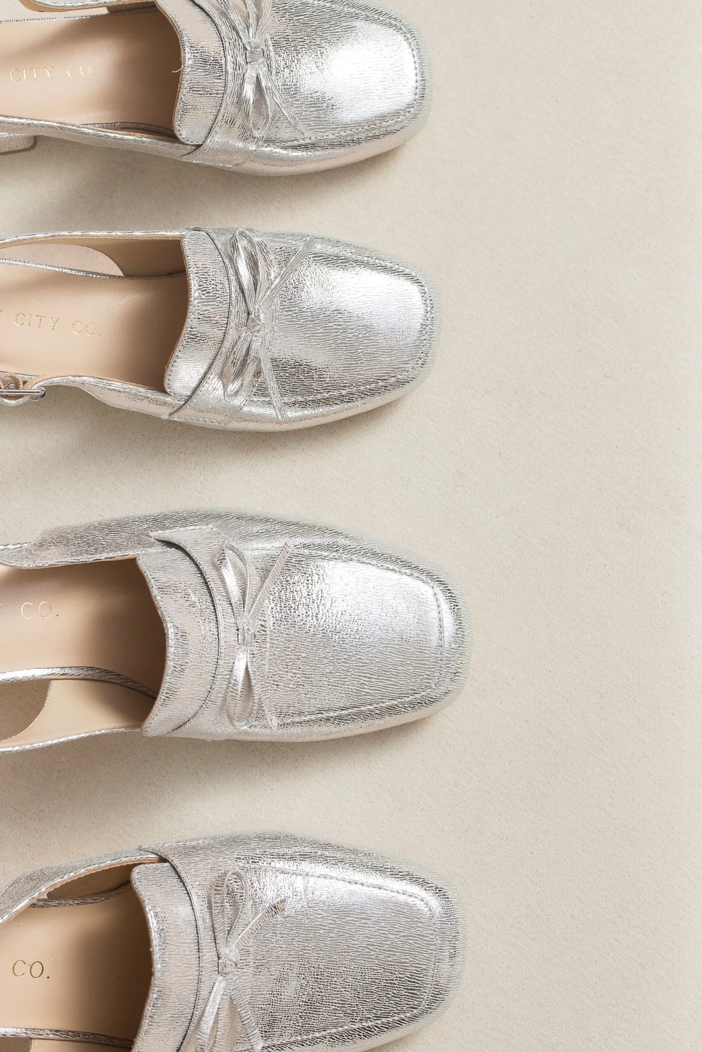 Mini Ivy Bow Loafer in Silver