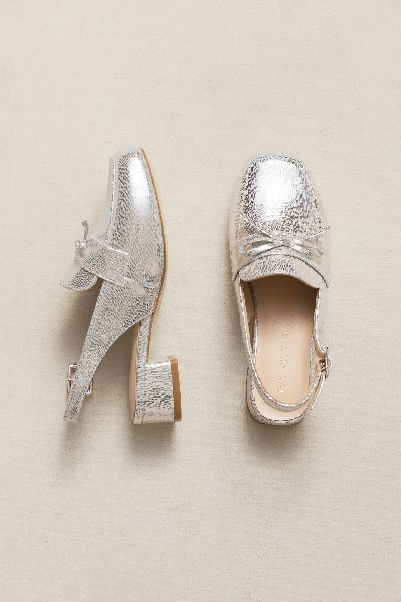 Mini Ivy Bow Loafer in Silver