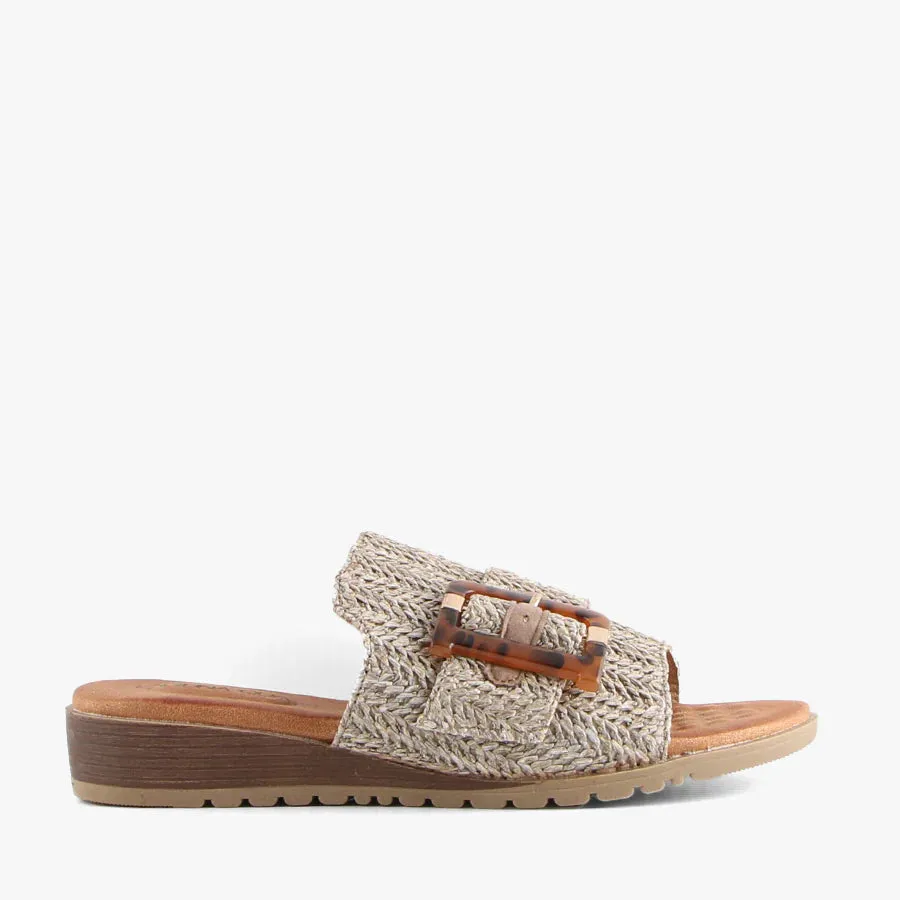 Mivari Stone Raffia Shoes