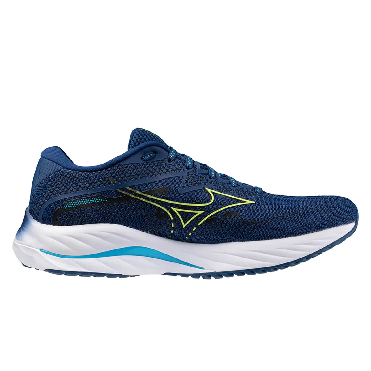 Mizuno Wave Rider 27 Mens | Navy Peony/sharp Green/swim Ca