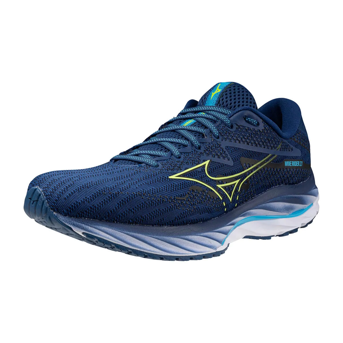 Mizuno Wave Rider 27 Mens | Navy Peony/sharp Green/swim Ca