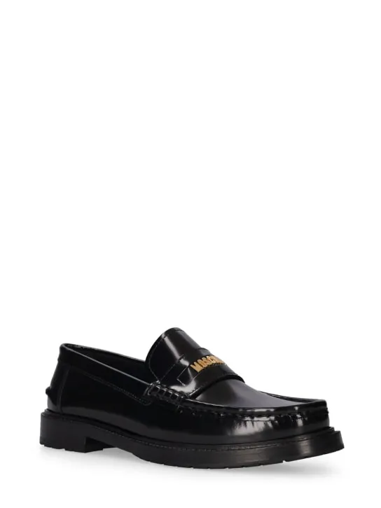 Moschino   25mm Moschino College leather loafers 