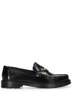 Moschino   25mm Moschino College leather loafers 