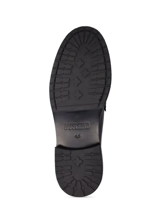 Moschino   25mm Moschino College leather loafers 