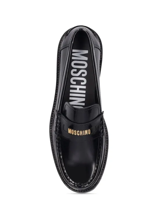 Moschino   25mm Moschino College leather loafers 