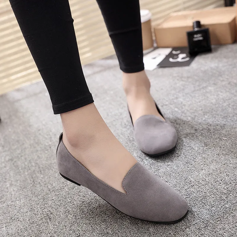 Mouth round flat shoes - Women's shoes