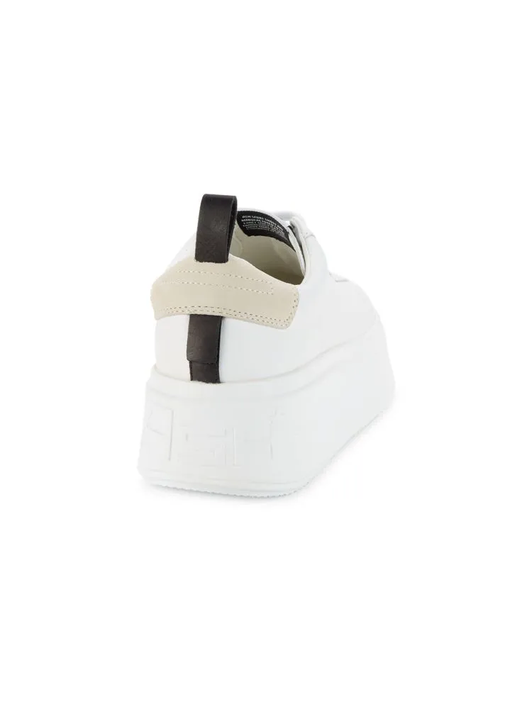 Move Ash Leather Platform Sneakers, White