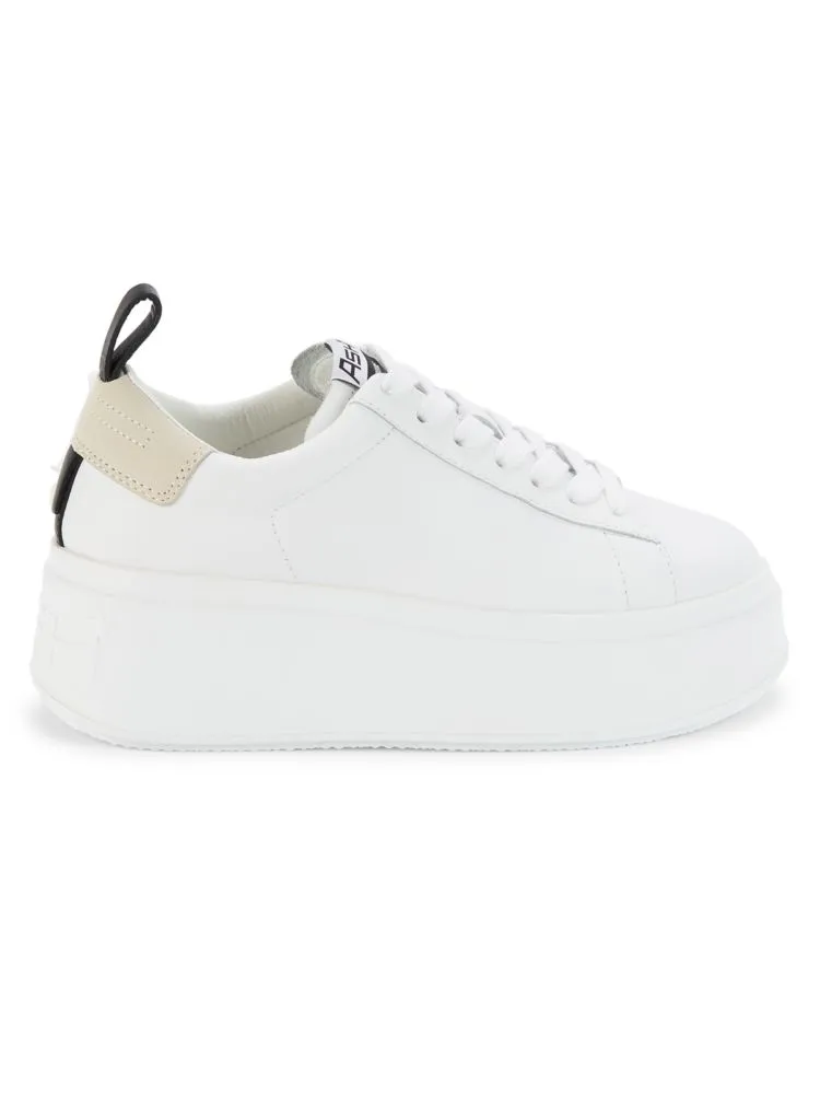 Move Ash Leather Platform Sneakers, White