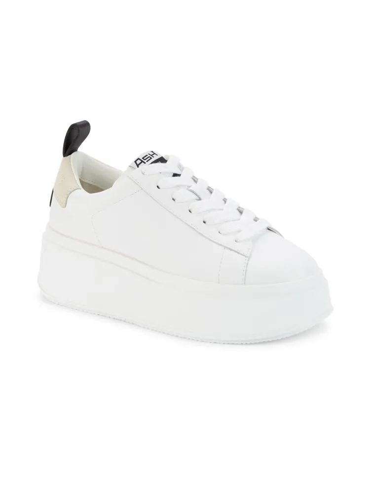 Move Ash Leather Platform Sneakers, White