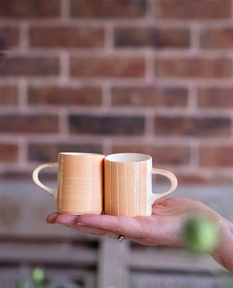 Musango Espresso Stripe Peach Mug