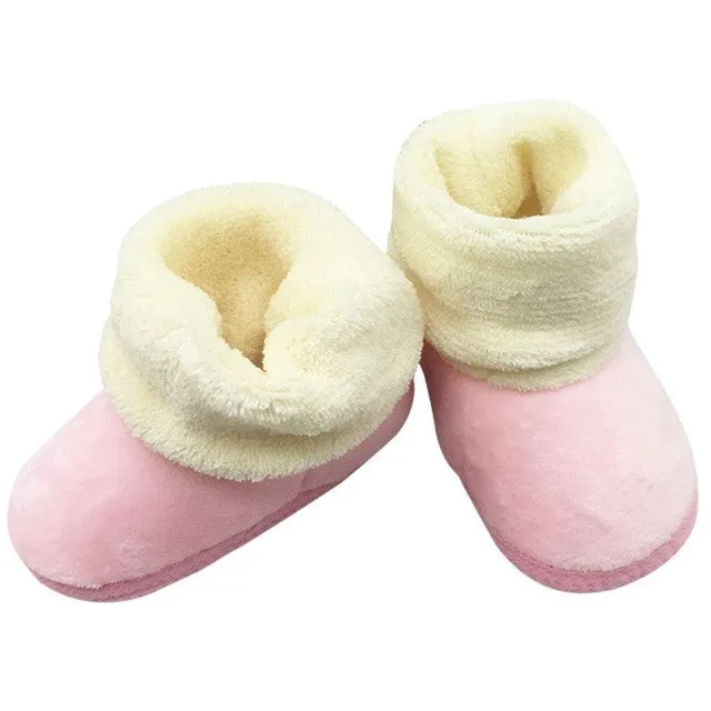 New Winter Newborn Baby Flock Warm Pre-walker Shoes Infant Boy Girl Toddler Soft Soled First Walker