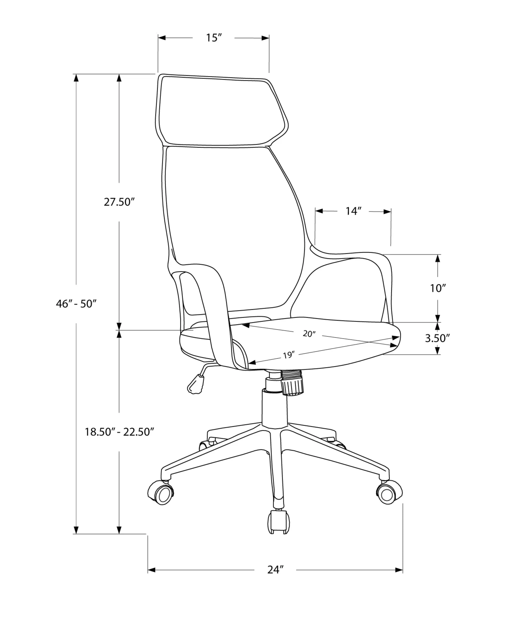 Office Chair - Grey Microfiber / High Back Executive