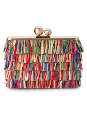 OLGA BERG CARLITA FRINGE CLUTCH