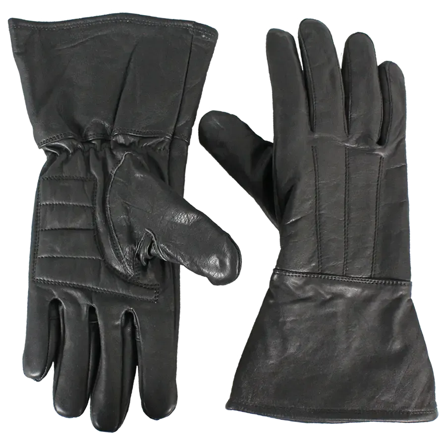 Open Road Men's Gauntlet Leather Motorcycle Gloves