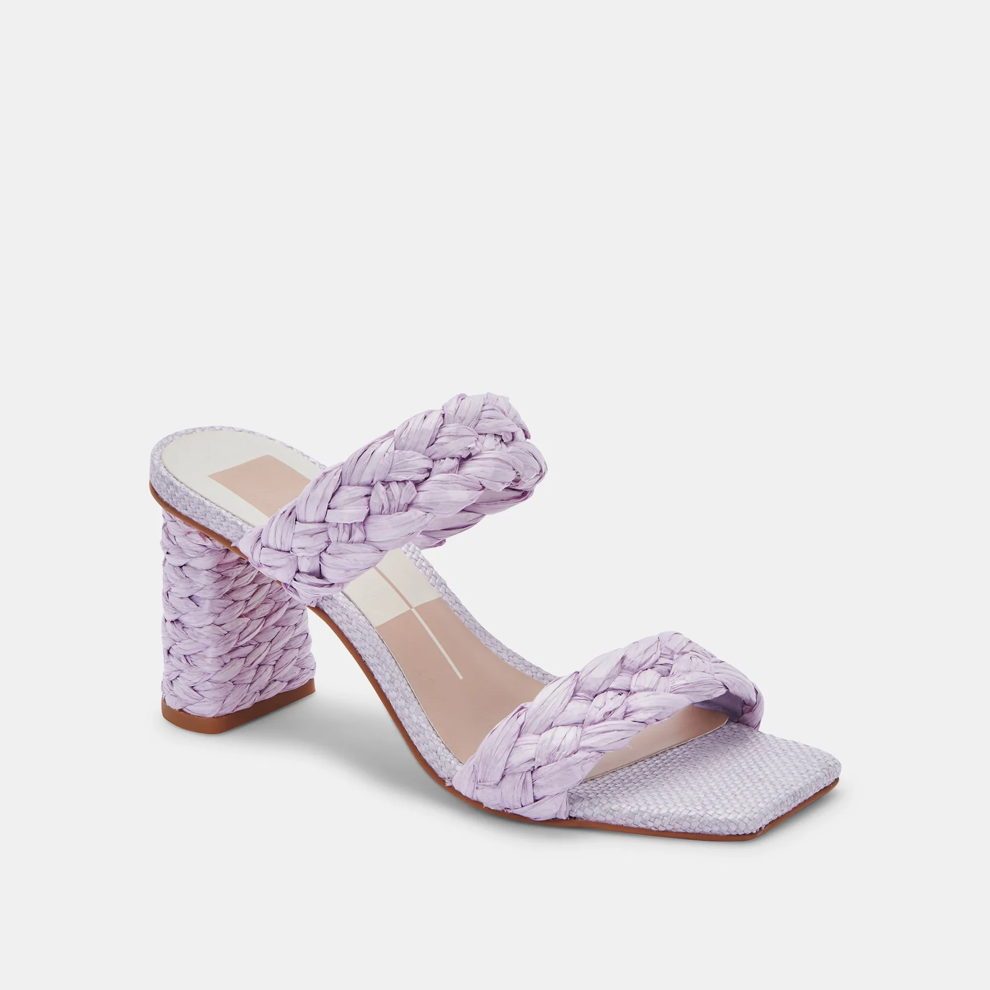 PAILY RAFFIA HEELS LILAC RAFFIA