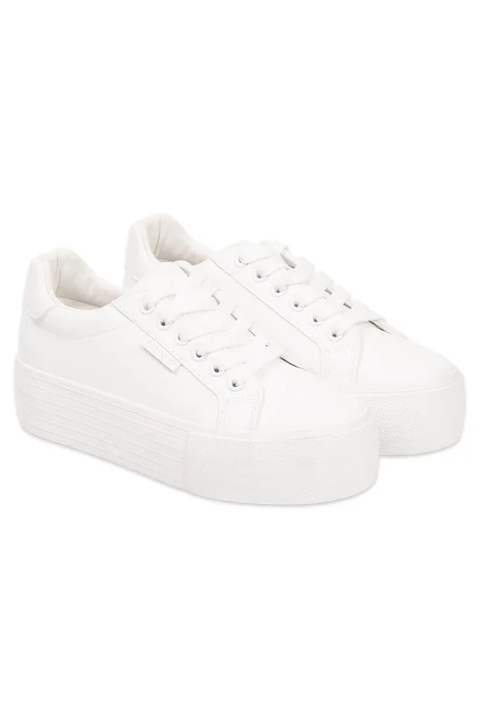 Platform Lace Up Sneaker _ 153935 _ White