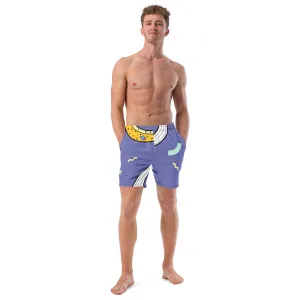 Purple Banana Men's Swim Trunks, Yellow Banana Print Cute Quick Drying Comfortable Swim Trunks For Men - Made in USA/EU/MX