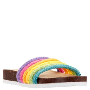 Rainbow Raffia Slide