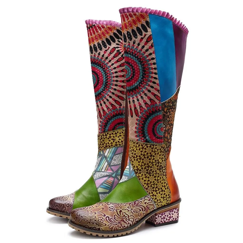 Raya Sunshine Boho Hippie Knee High Boots