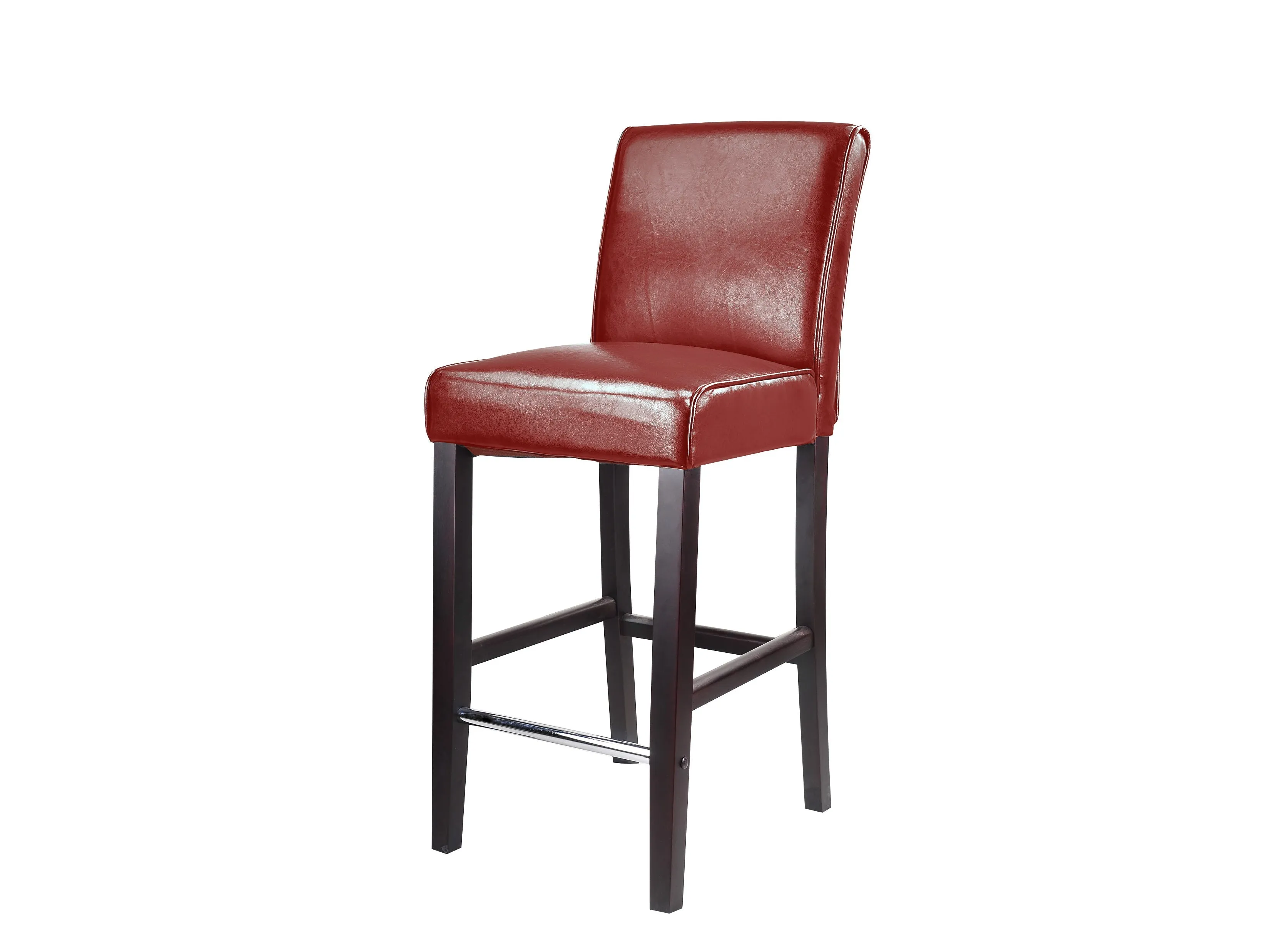 Red Wooden Bar Height Stool