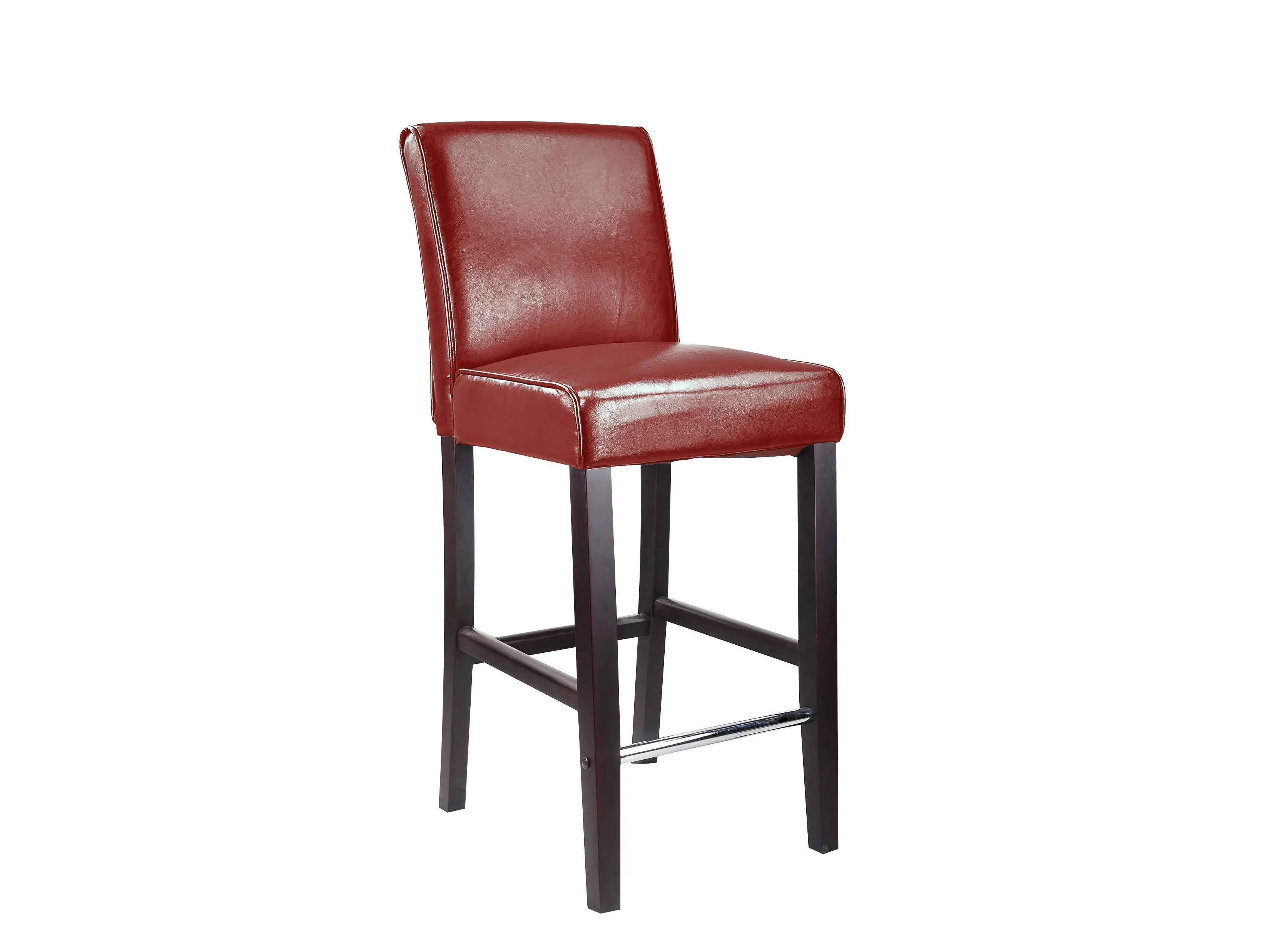 Red Wooden Bar Height Stool