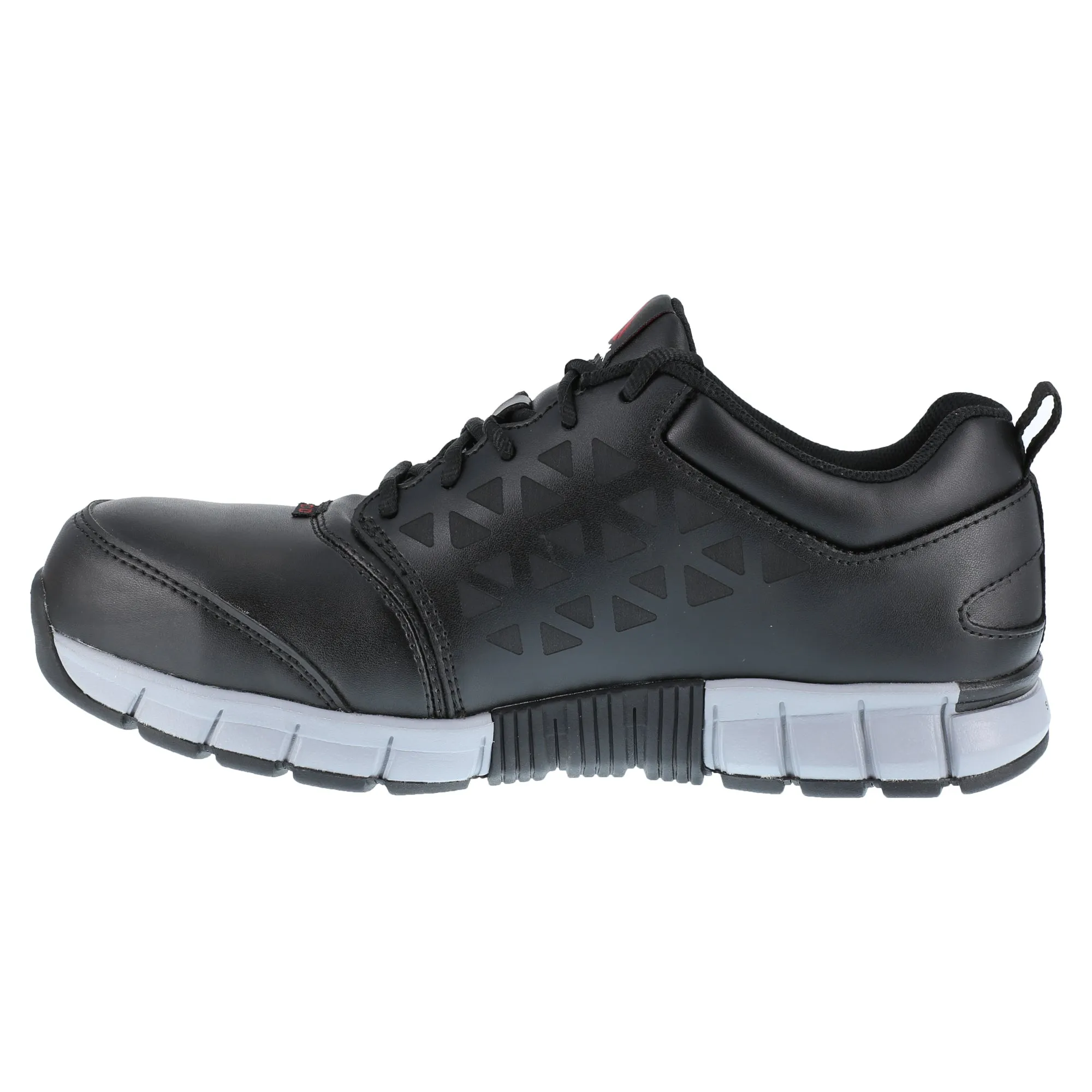 Reebok Mens Black Leather Work Shoes Conductive Athletic AT