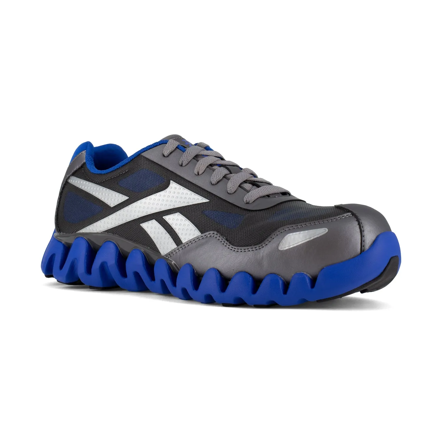 Reebok Mens Grey/Blue Mesh Work Shoes Zig Pulse Athletic CT