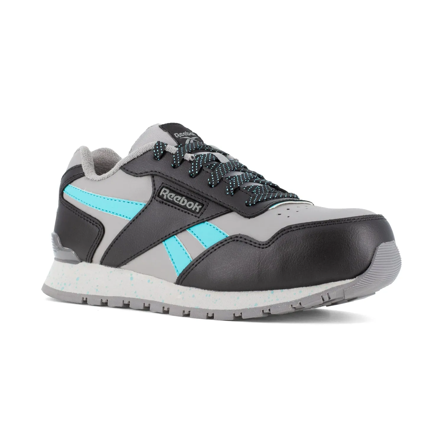 Reebok Womens Grey/Teal Leather Work Shoes Harman Classic CT