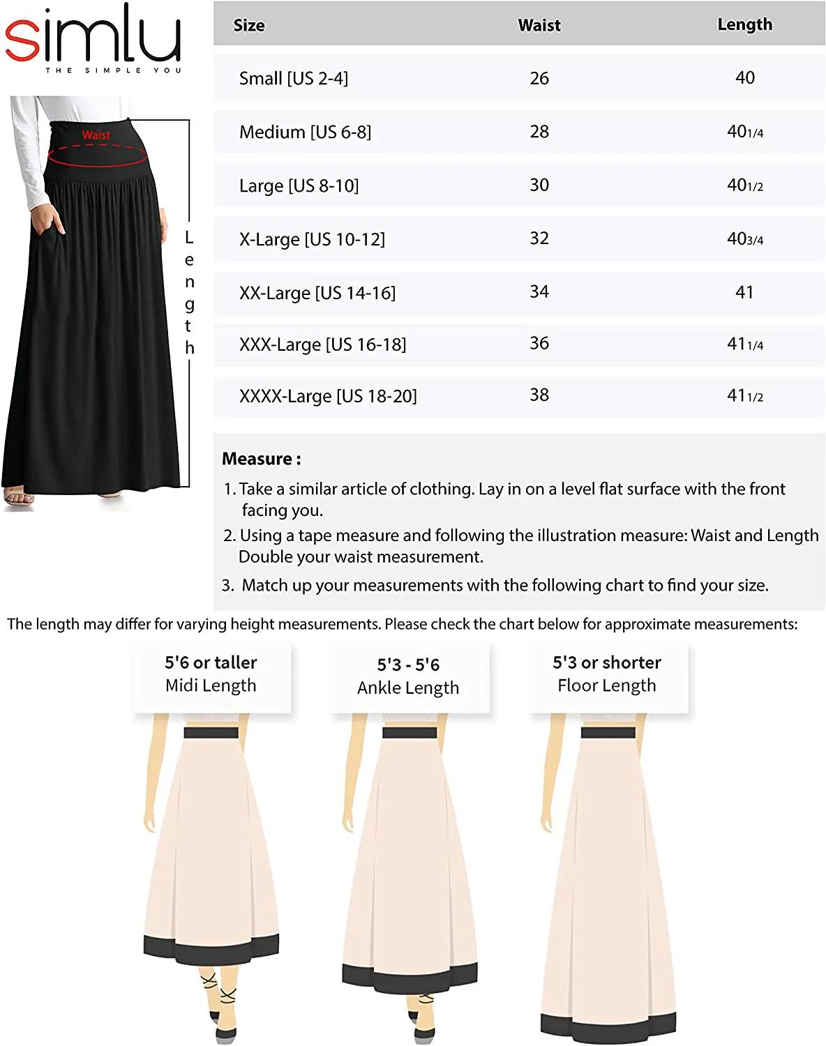 Reg and Plus Size Maxi Skirts for Women Long Length Skirts with Pockets Beach SwimCoverup,Night Out,Casual Office,Party