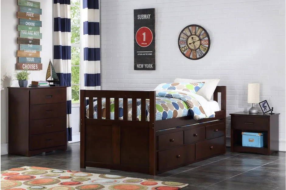 Rowe collection Espresso Trundle Bed w/ 3 drawers