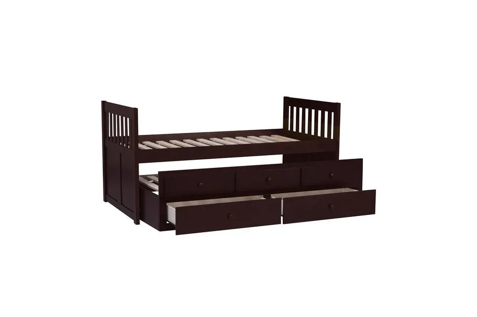 Rowe collection Espresso Trundle Bed w/ 3 drawers