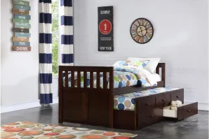 Rowe collection Espresso Trundle Bed w/ 3 drawers