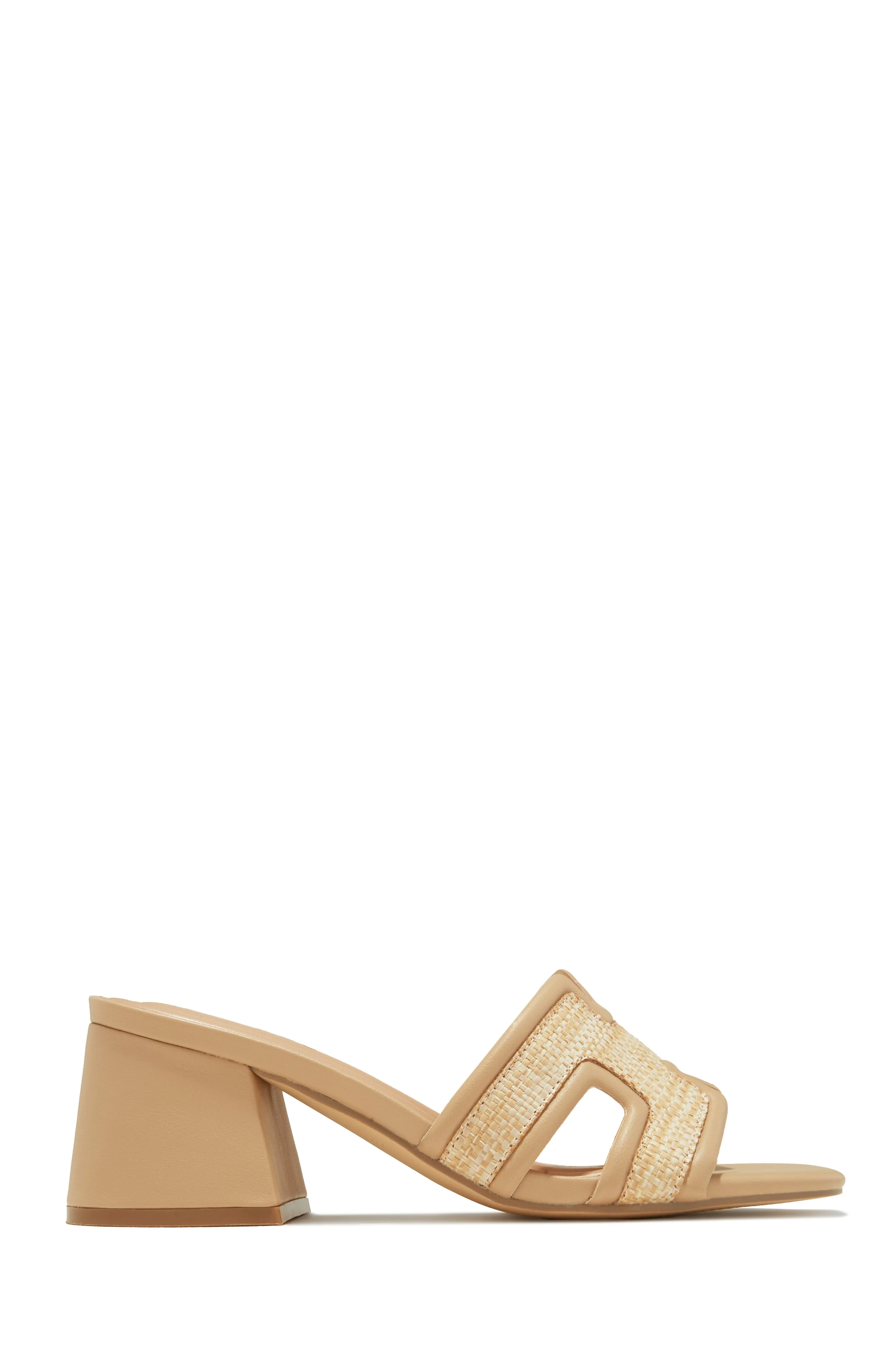 Roxanne Block Mid Heel Mules - Tan