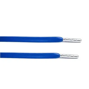 Royal Blue Leather Laces - Silver Aglet