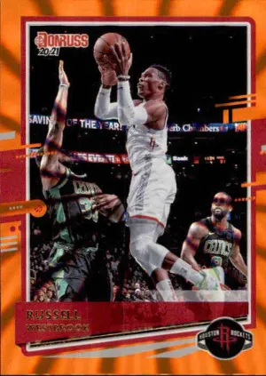 Russell Westbrook, Orange Laser Parallel, 2020-21 Panini Donruss Basketball NBA