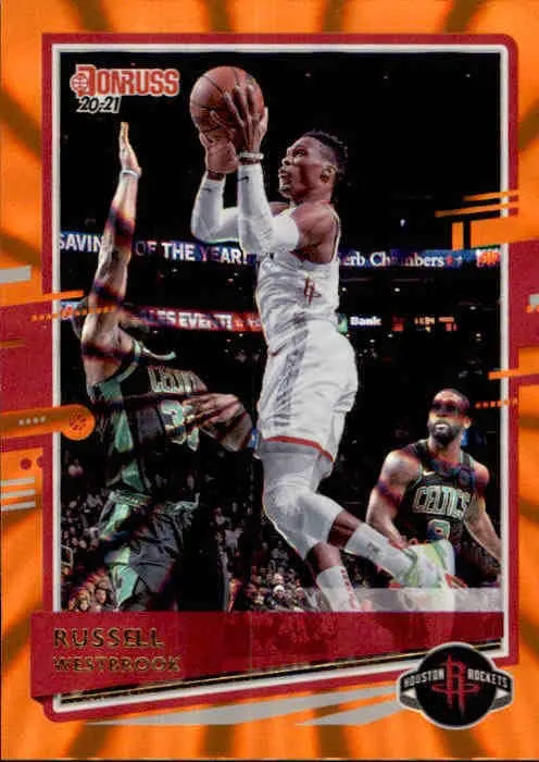 Russell Westbrook, Orange Laser Parallel, 2020-21 Panini Donruss Basketball NBA