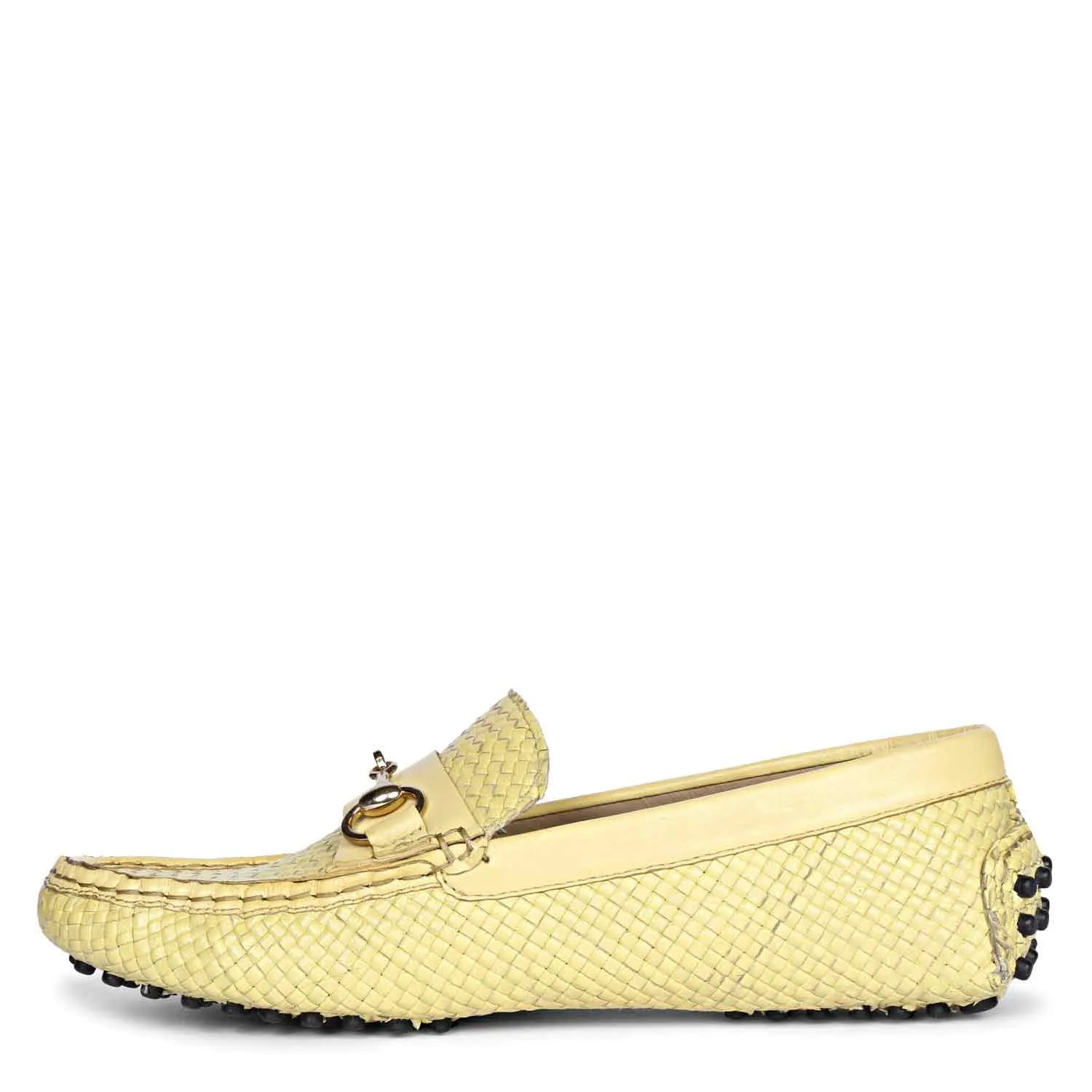 Saint Lucy Lime Woven Leather Loafers