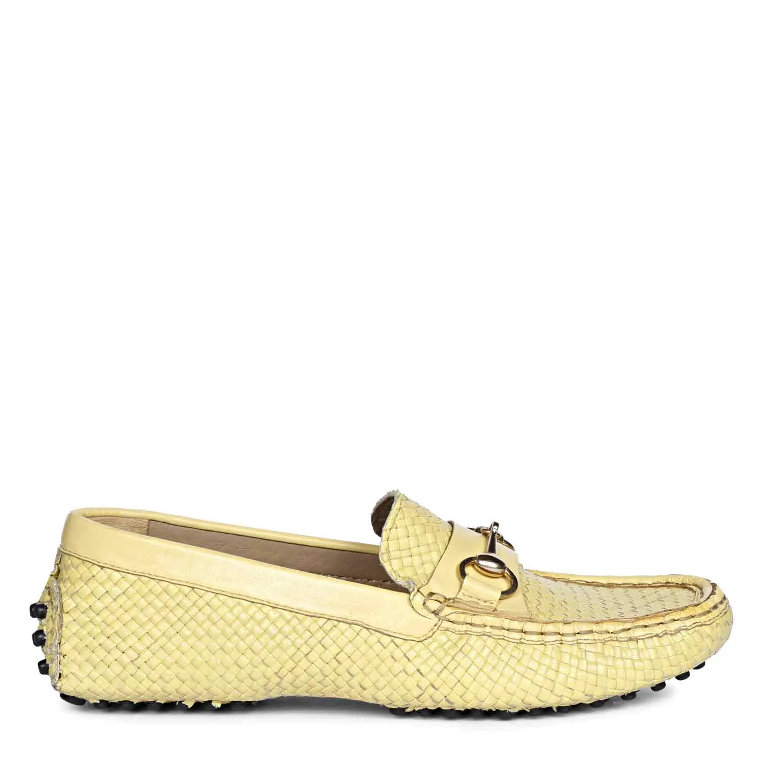 Saint Lucy Lime Woven Leather Loafers