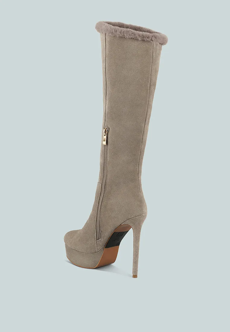 Saldana Convertible Suede Leather High Boots