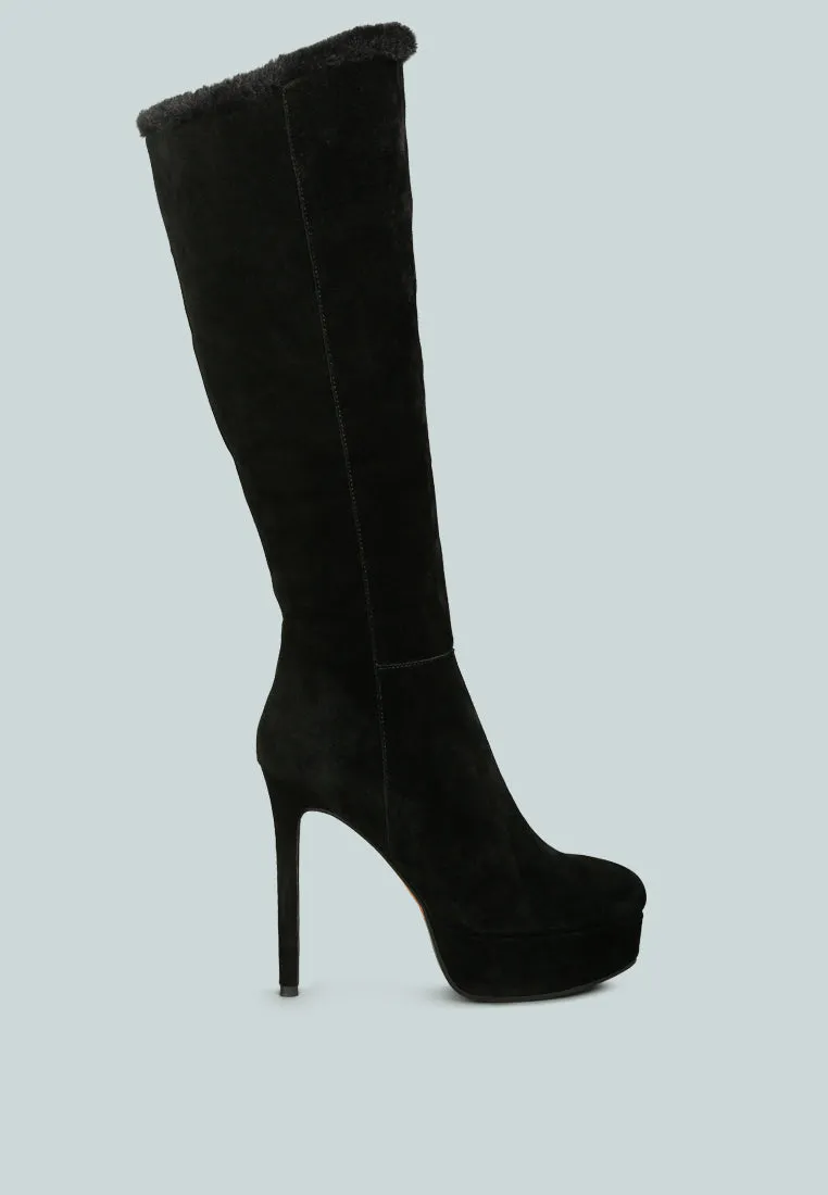 Saldana Convertible Suede Leather High Boots