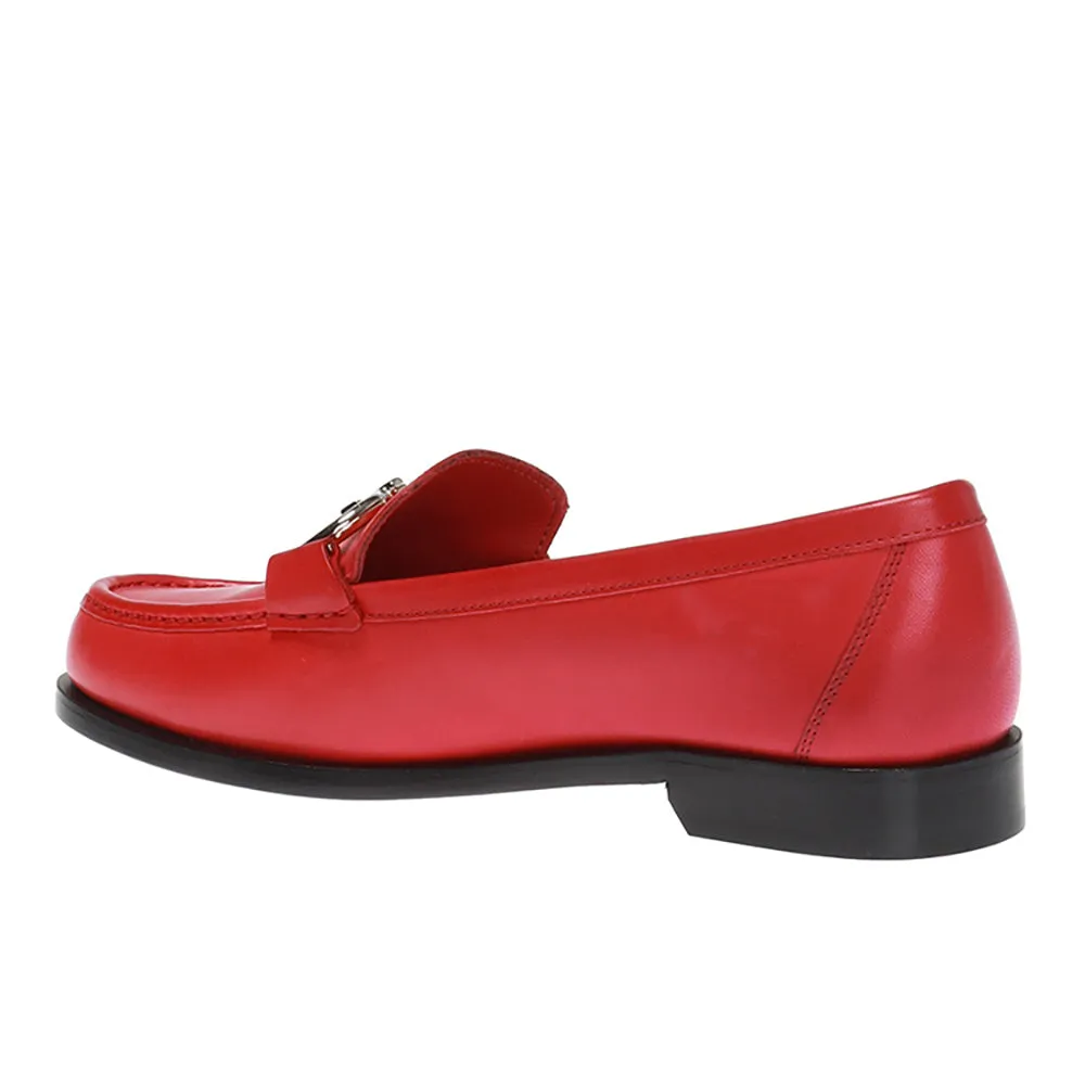 Salvatore Ferragamo Women's 'Rolo' Gancini Loafer Dress Shoes Red