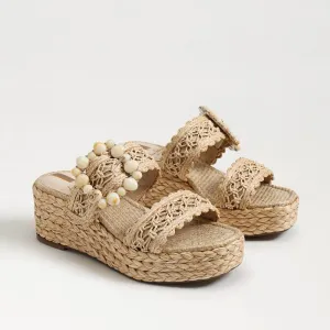 Sam Edelman Cadence Platform Wedge Sandal - NATURAL RAFFIA